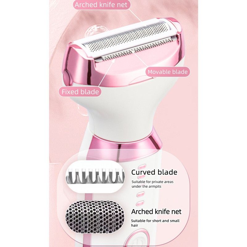5-in-1 Electric Hair Trimmer with LED Display, Women's Body Shaver for Nose, Eyebrow and Underarm Hair Removal