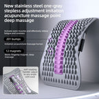 Adjustable Lumbar Relief Stretcher, Magnetic Back Traction Device, Home Massage Equipment—Purple