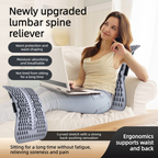 Adjustable Lumbar Relief Stretcher, Magnetic Back Traction Device, Home Massage Equipment—Purple