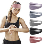 Elastic Sports Sweat-Wicking Headband, Non-Slip Workout Hair Band for Yoga, Running, and Cycling—Men and Women—Gray