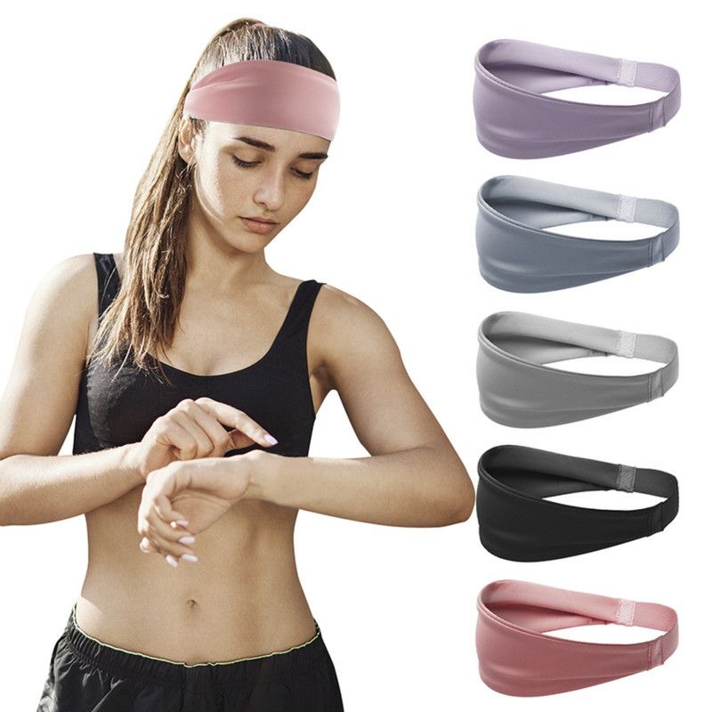Elastic Sports Sweat-Wicking Headband, Non-Slip Workout Hair Band for Yoga, Running, and Cycling (Men and Women) - Purple