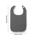 Waterproof Mealtime Bib for Adults and Seniors, Washable Eating Apron for Bedridden and Hemiplegic Patients—Gray