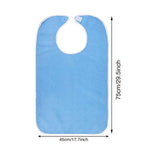 Waterproof Mealtime Bib for Adults and Seniors, Washable Eating Apron for Bedridden and Hemiplegic Patients—Light Blue