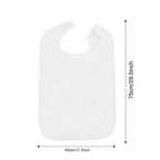 Waterproof Mealtime Bib for Adults and Seniors, Washable Eating Apron for Bedridden and Hemiplegic Patients—White