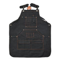 Thick Canvas Tool Apron With Multiple Pockets, Adjustable Work Apron for Woodworking, Gardening, and Auto Repair—Black