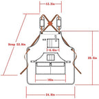 Thick Canvas Tool Apron With Multiple Pockets, Adjustable Work Apron for Woodworking, Gardening, and Auto Repair—Blue