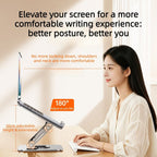 Laptop Stand, Thick Dual-Arm Height-Adjustable Cooling Riser, Compatible with Laptops Up to 17.3 Inches—Black