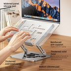 Laptop Stand, Thick Dual-Arm Height-Adjustable Cooling Riser, Compatible with Laptops Up to 17.3 Inches—Black