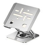 Laptop Stand, Thick Dual-Arm Height-Adjustable Cooling Riser, Compatible with Laptops Up to 17.3 Inches—Silver