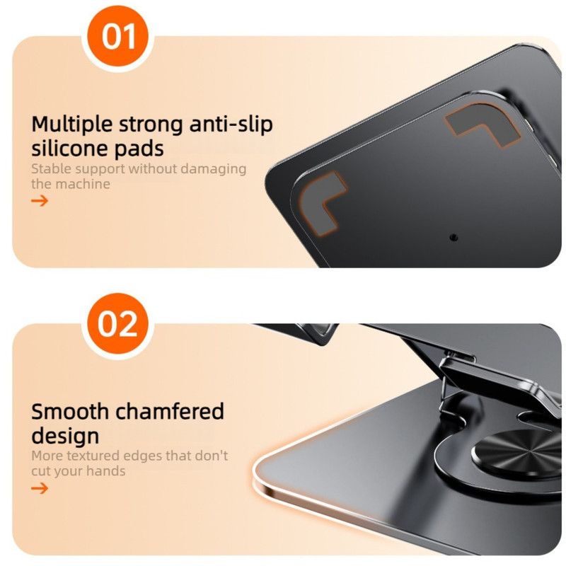 Laptop Stand, Thick Dual-Arm Height-Adjustable Cooling Riser, Compatible with Laptops Up to 17.3 Inches—Silver