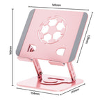 All-Metal Laptop Stand, Football-Shaped Hollow Cooling Dual-Bar Height-Adjustable Riser, Fits Laptops 10–17.3 IN – Gray