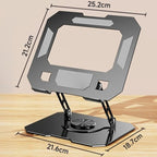 Thick Carbon Steel Laptop Stand, Large Hollow Cooling Dual-Bar Height-Adjustable Riser, Universal—White
