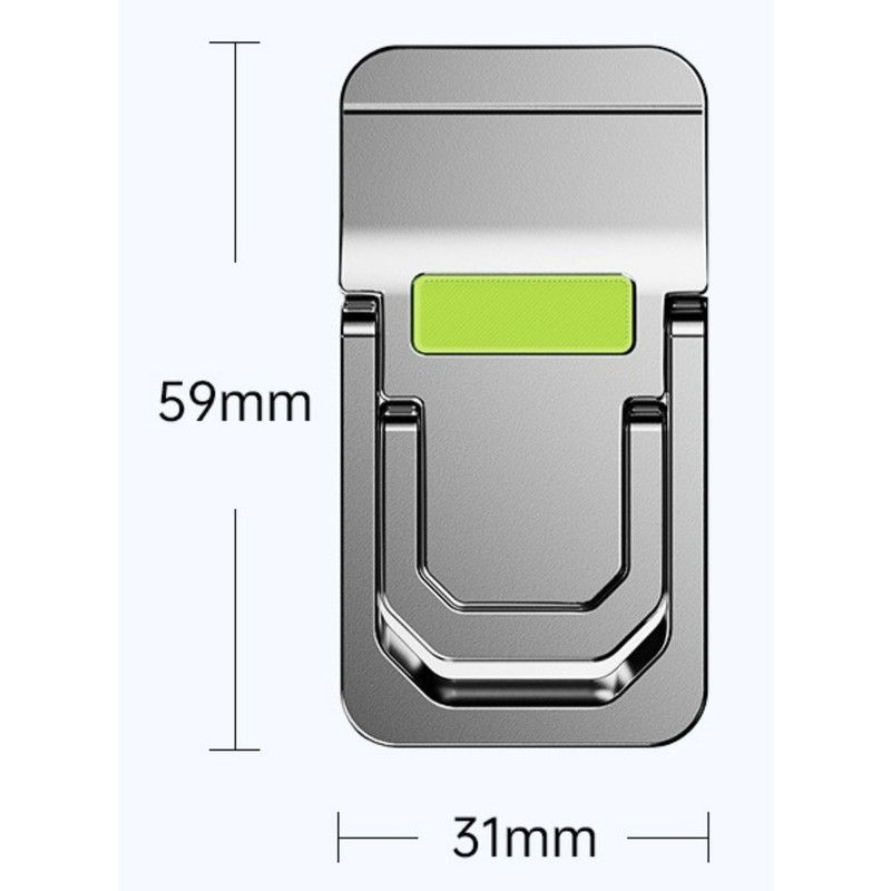 Invisible Mini Laptop Stand, 2-Height Ergonomic Cooling Riser, Portable and Foldable, 1 Pair Pack—Silver
