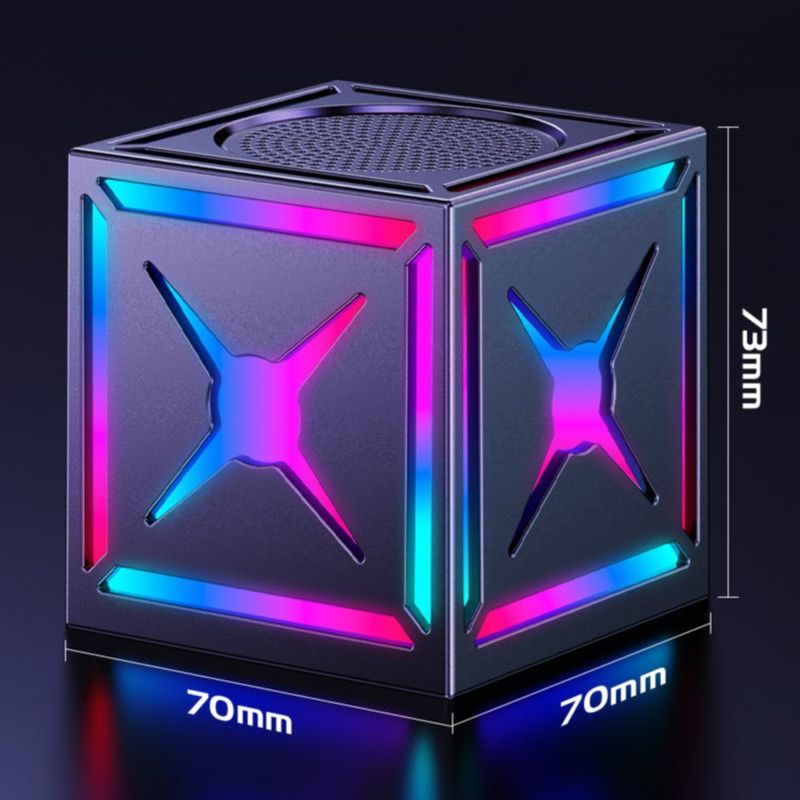 RGB Bluetooth 5.3 Speaker, Dual Speakers with 360° Surround Stereo Sound, FM Radio Included—Black