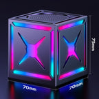 RGB Bluetooth 5.3 Speaker, Dual Speakers with 360° Surround Stereo Sound, FM Radio Included—Pink