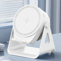 Dual-Mode Magnetic Induction Phone Stand Bluetooth Speaker, Rotatable Multifunctional Desktop Audio Speaker—White