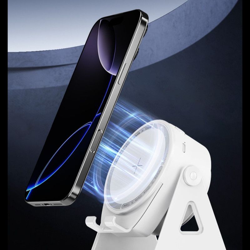 Dual-Mode Magnetic Induction Phone Stand Bluetooth Speaker, Rotatable Multifunctional Desktop Audio Speaker—White