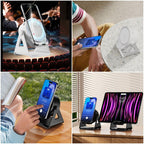 Dual-Mode Magnetic Induction Phone Stand Bluetooth Speaker, Rotatable Multifunctional Desktop Audio Speaker—White