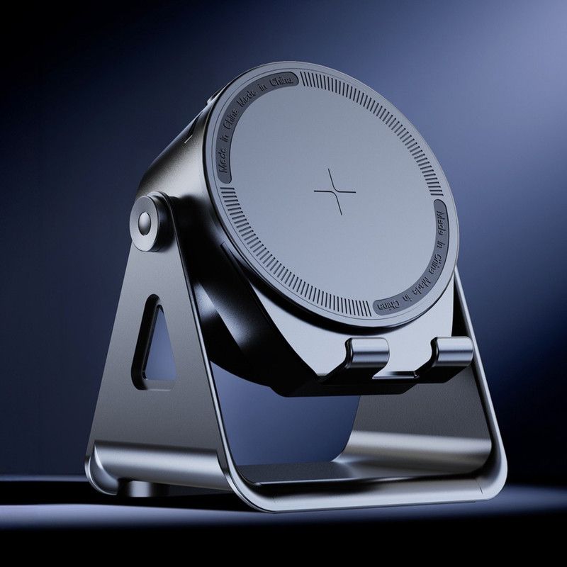 Dual-Mode Magnetic Induction Phone Stand Bluetooth Speaker, Rotatable Multifunctional Desktop Audio Speaker—White