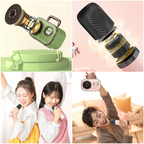 Dual Mic Karaoke Speaker, Portable Bluetooth Karaoke Audio Set, Family Wireless Microphone KTV Speaker—White