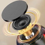 RGB Light Bluetooth 5.3 Speaker, Heavy Bass Portable TWS Interconnect Desktop TF Card Mini Audio Speaker—Black