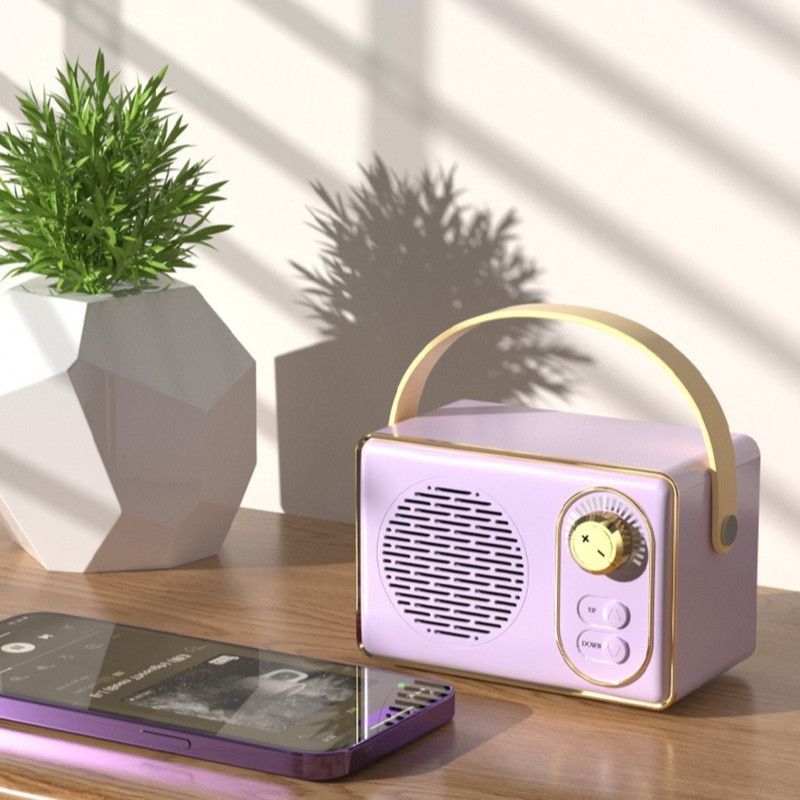 Retro Portable Bluetooth 5.0 Speaker, Mini 360° Surround Stereo Desktop Gift Audio Speaker - Green
