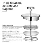 304 Stainless Steel French Press Coffee Maker, Household Hand-Brew Coffee Pot, Includes One Filter – 1500ML