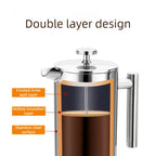 304 Stainless Steel French Press Coffee Maker, Household Hand-Brew Coffee Pot, Tea Filter Pot—350 mL