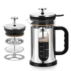 1000ml Press Sealed Lid French Press, Borosilicate Glass Coffee Maker, Manual Tea Brewer