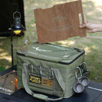 36L Outdoor Tactical Storage Bag with Detachable Wooden Board, Multifunctional Camping Handbag—Khaki