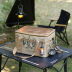 36L Outdoor Tactical Storage Bag with Detachable Wooden Board, Multifunctional Camping Handbag—Khaki