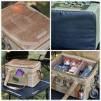 36L Outdoor Tactical Storage Bag with Detachable Wooden Board, Multifunctional Camping Handbag—Purple