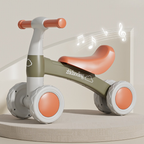 Balance Bike, Pedal-Free Baby Scooter, Toddler Learning Walker with Music for Ages 1–3—Brown