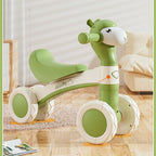 Cartoon Alpaca Kids 4-Wheel Balance Bike, Pedal-Free Toddler Scooter with Lights & Music for Ages 1–3 – Brown