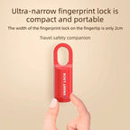 Smart Fingerprint Padlock Portable Luggage Lock Type C Rechargeable Anti Theft Travel Bag Lock-red
