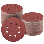 125mm 8 Hole Sanding Discs P80 Grit Hook and Loop Orbital Sander Sandpaper 100 Pack