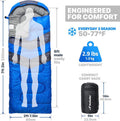3 Season Lightweight Camping Sleeping Bag, Portable Compact Backpacking Sleep Sack for Outdoor Hiking Travel