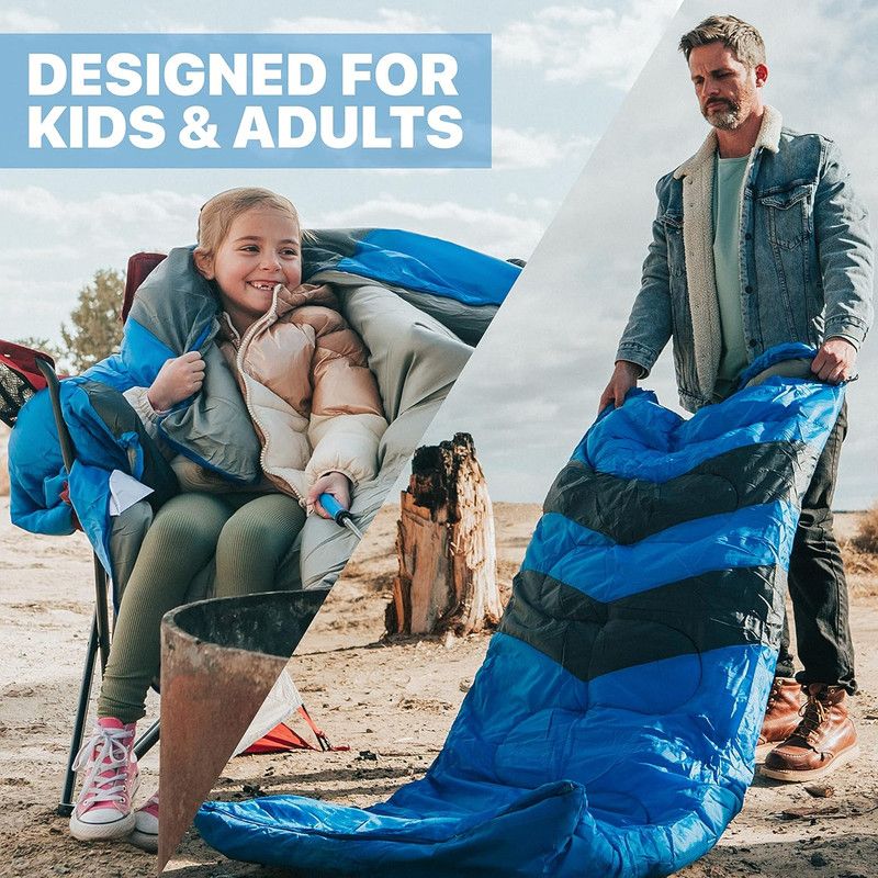 3 Season Lightweight Camping Sleeping Bag, Portable Compact Backpacking Sleep Sack for Outdoor Hiking Travel