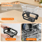Air Fryer Glass Baking Tray Insert with Drain Rack & Support Frame, Heat Resistant Food Safe Cooking Container-Gray