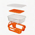 Air Fryer Glass Baking Tray Insert with Drain Rack & Support Frame, Heat Resistant Food Safe Cooking Container-Orange