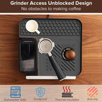 L Shaped Silicone Coffee Machine Mat, Non Slip Heat Resistant Espresso Machine Drip Tray Protector Pad-Black