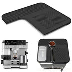 L Shaped Silicone Coffee Machine Mat, Non Slip Heat Resistant Espresso Machine Drip Tray Protector Pad-Black