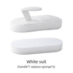 Bathroom Cleaning Brush with Replacement Sponges, Multipurpose Scrub Brush for Bathtub Shower Tile Sink