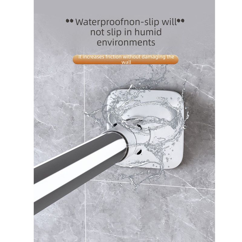 No Drill Tension Shower Curtain Rod 22mm Diameter Extendable Clothes Rail 70-120cm