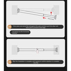 Heavy Duty Tension Curtain Rod 25mm Thick Extendable Shower Rail 110-200cm No Drill