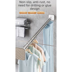Extra Thick Tension Shower Curtain Rod 28mm Heavy Duty Extendable Rail 130-240cm Drill Free