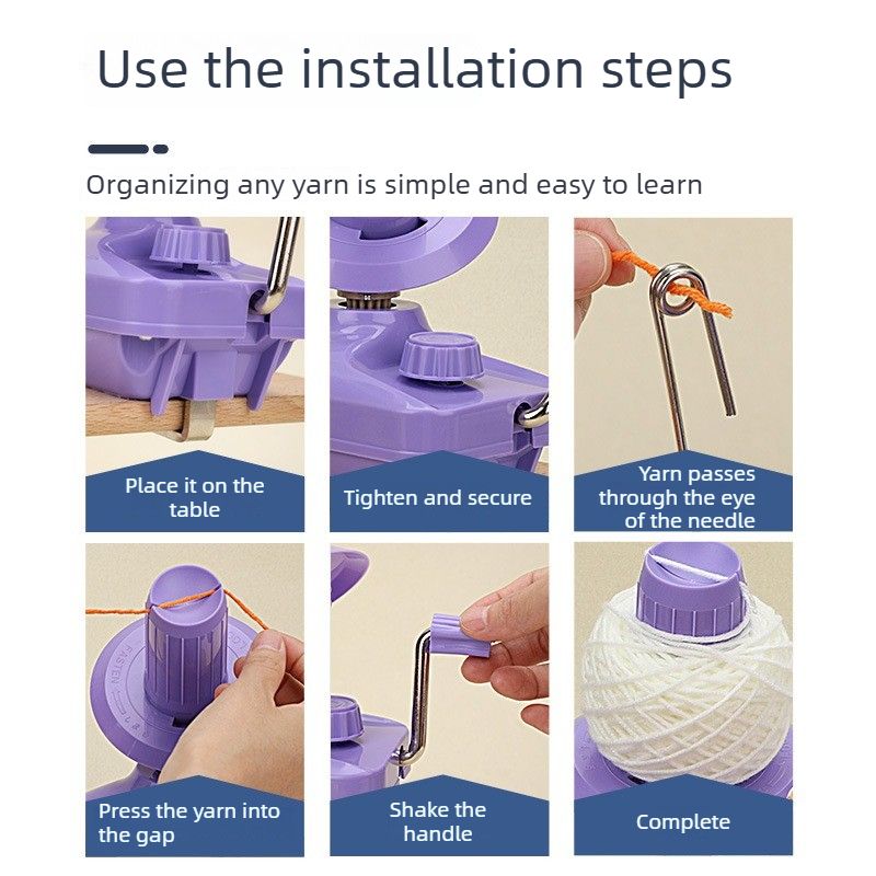 Hand Operated Yarn Winder Portable Manual Ball Winder for Knitting Crochet Wool Thread-Pink