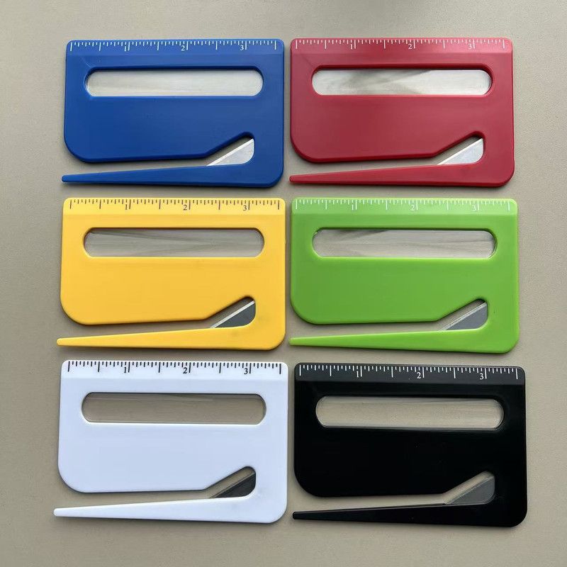 Portable Letter Opener Card Size Envelope Slitter with Ruler Lightweight Mail Opening Cutter for Office Home-White