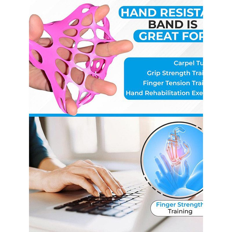 Hand Finger Stretcher Trainer Grip Strength Rehabilitation Finger Extension Exerciser,Women's – Pink