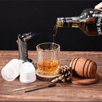 Cocktail Smoker Kit with Wood Chips, Whiskey Drink Smoker Gift Box, Old Fashioned Glasses, Spherical Ice Molds, Complete Home Bar Accessory Set